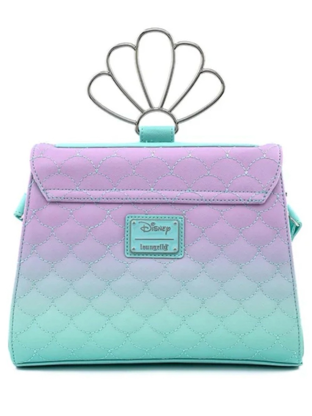 Loungefly Mint and Lavender Ombre Shell-Handle Crossbody Bag
